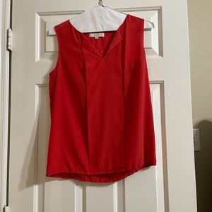 Red sleeveless blouse by Loft - Medium